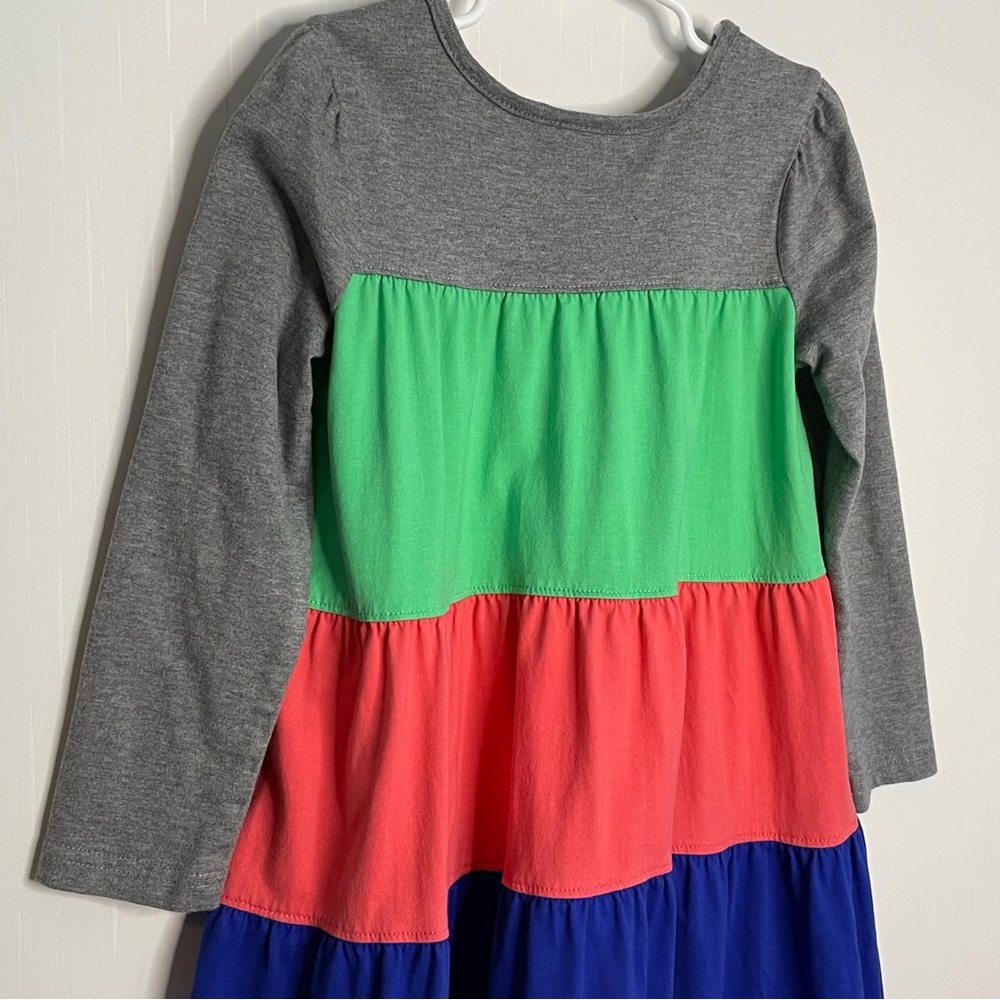 Hanna Andersson Girls Tiered Color block Twirl Power LS Dress Size 5 110 cm - Picture 7 of 12